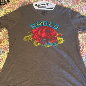 Rodeo Quincy Heather Grey Rose T Shirt Xl